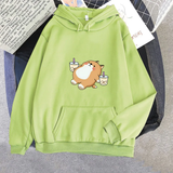 Chubby Shiba Inu Bubble Tea Unisex Hoodie-Enchanted peach