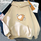 Chubby Shiba Inu Bubble Tea Unisex Hoodie-Enchanted peach