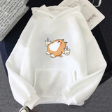 Chubby Shiba Inu Bubble Tea Unisex Hoodie-Enchanted peach