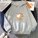 Chubby Shiba Inu Bubble Tea Unisex Hoodie-Enchanted peach