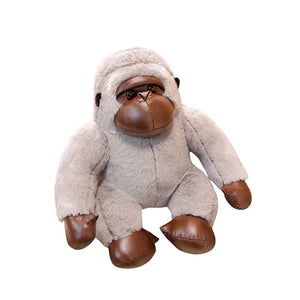 Chunky Black Silver Gorilla Ape Plushies-Enchanted peach