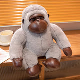 Chunky Black Silver Gorilla Ape Plushies-Enchanted peach