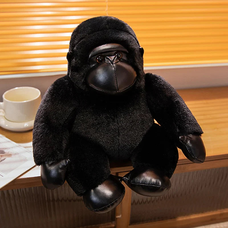 Chunky Black Silver Gorilla Ape Plushies-Enchanted peach