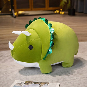 Chunky Kawaii Dinosaur Triceratops Stegosaurus Plushies-Enchanted peach