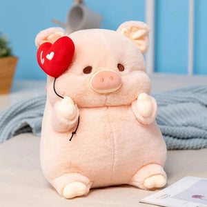 Chunky Love Heart Piggy Plushie-Enchanted peach