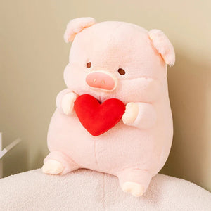 Chunky Love Heart Piggy Plushie-Enchanted peach