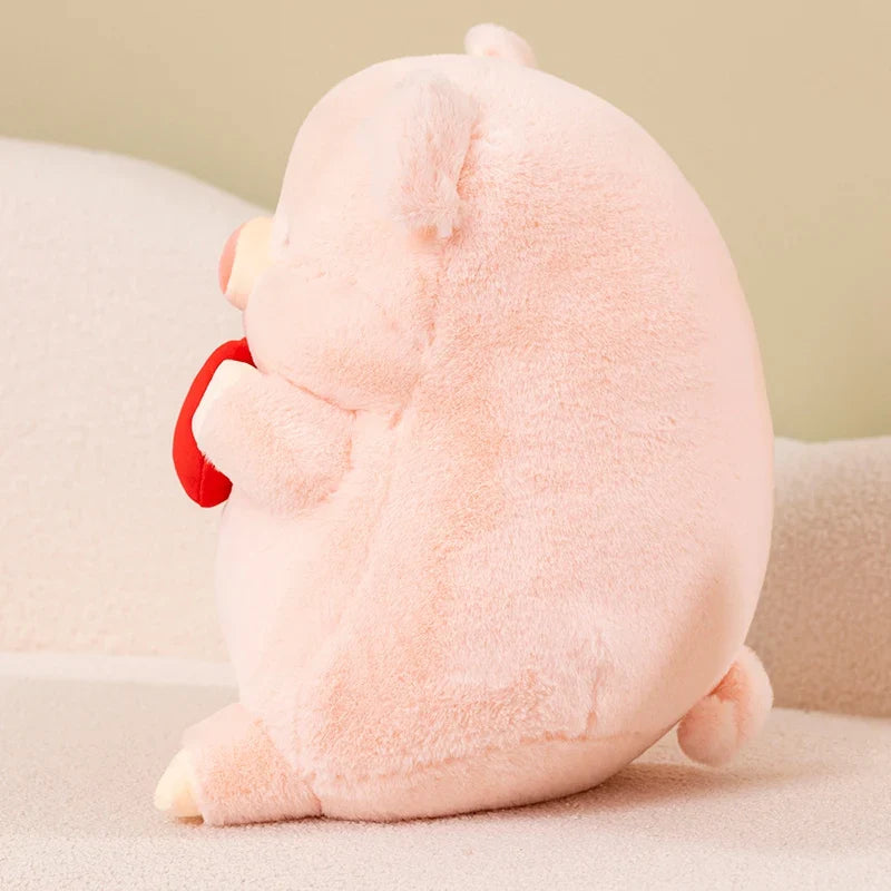 Chunky Love Heart Piggy Plushie-Enchanted peach