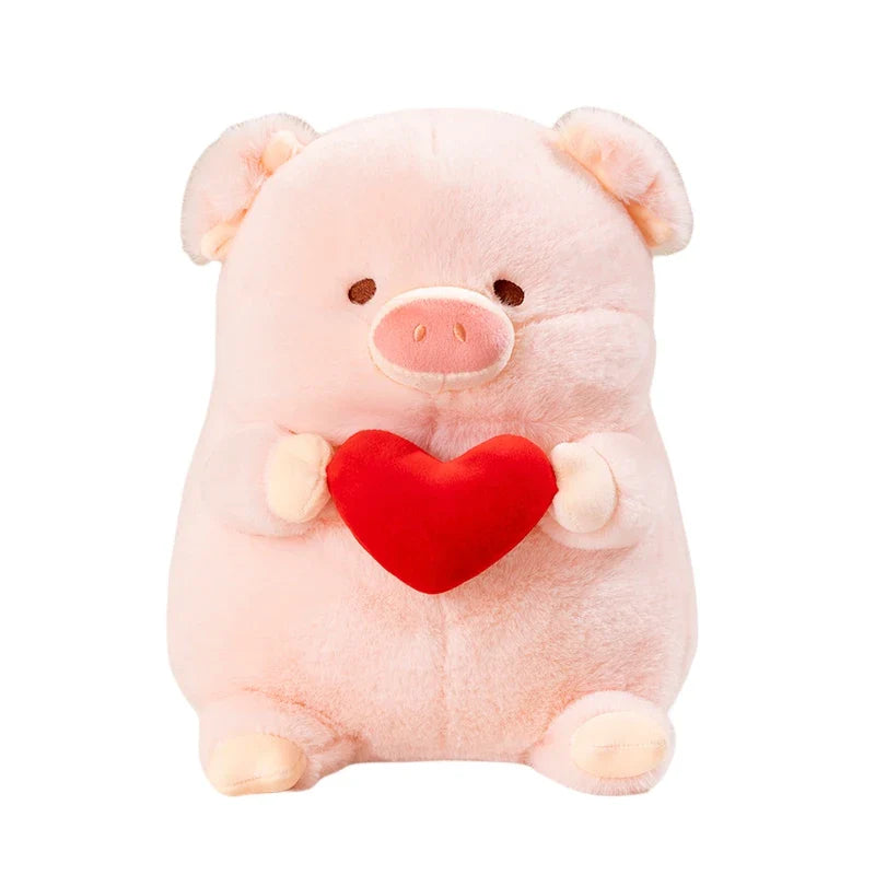 Chunky Love Heart Piggy Plushie-Enchanted peach