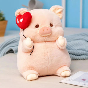 Chunky Love Heart Piggy Plushie-Enchanted peach