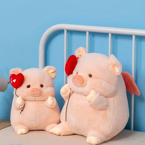 Chunky Love Heart Piggy Plushie-Enchanted peach