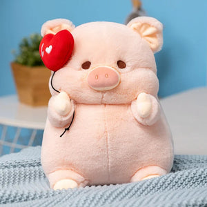 Chunky Love Heart Piggy Plushie-Enchanted peach