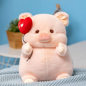 Chunky Love Heart Piggy Plushie-Enchanted peach