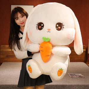 Cinnabun the Cuddly White Bunny Plushie-Enchanted peach