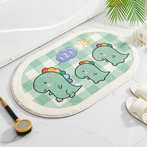 Circle Oval Bear Bunny Bathroom Mat Collection-Enchanted peach