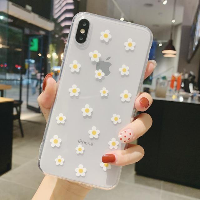 Clear Summer Daisy iPhone Case-Enchanted peach