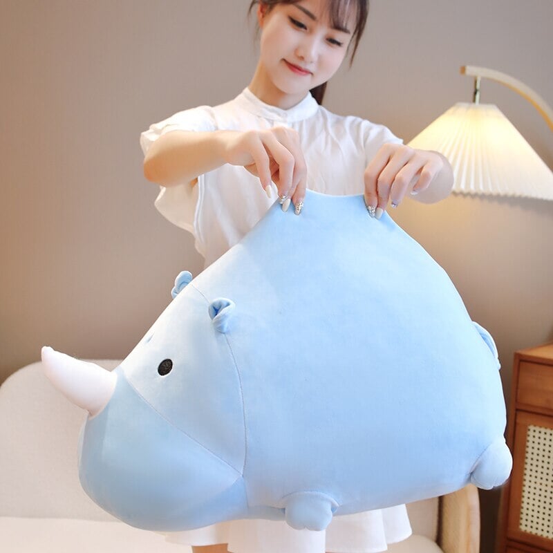 Cleo the Kawaii Chunky Rhino Plush-Enchanted peach