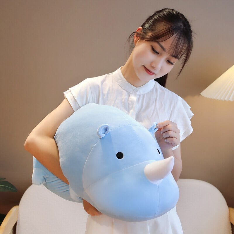 Cleo the Kawaii Chunky Rhino Plush-Enchanted peach