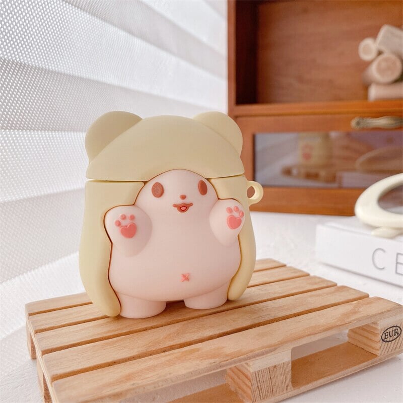 Cloak Bear Airpods Case (1&2&Pro)-Enchanted peach