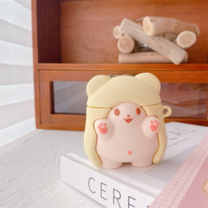 Cloak Bear Airpods Case (1&2&Pro)-Enchanted peach