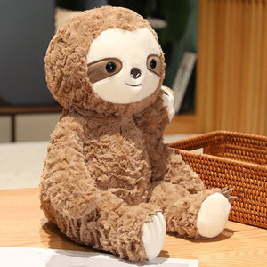 Cocoa and Boo the Fluffy Sloth Plushie-Enchanted peach