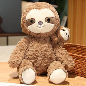 Cocoa and Boo the Fluffy Sloth Plushie-Enchanted peach