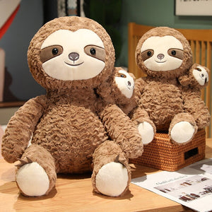 Cocoa and Boo the Fluffy Sloth Plushie-Enchanted peach