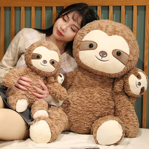 Cocoa and Boo the Fluffy Sloth Plushie-Enchanted peach