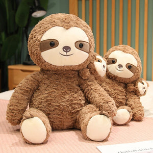 Cocoa and Boo the Fluffy Sloth Plushie-Enchanted peach