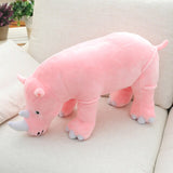 Colorful Cuddly Rhino Plushies-Enchanted peach