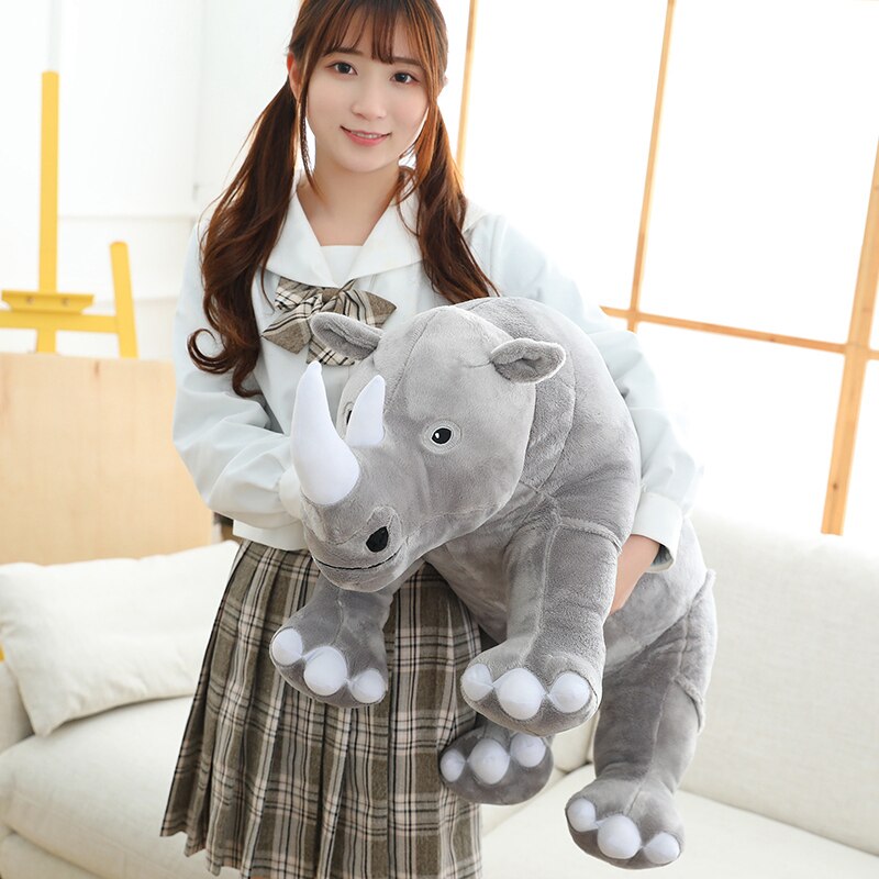 Colorful Cuddly Rhino Plushies-Enchanted peach