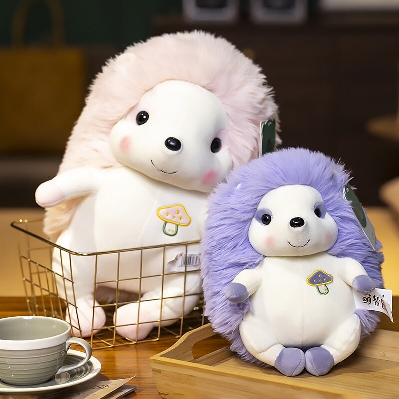 Colorful Sitting Hedgehog Family Plushies-Enchanted peach