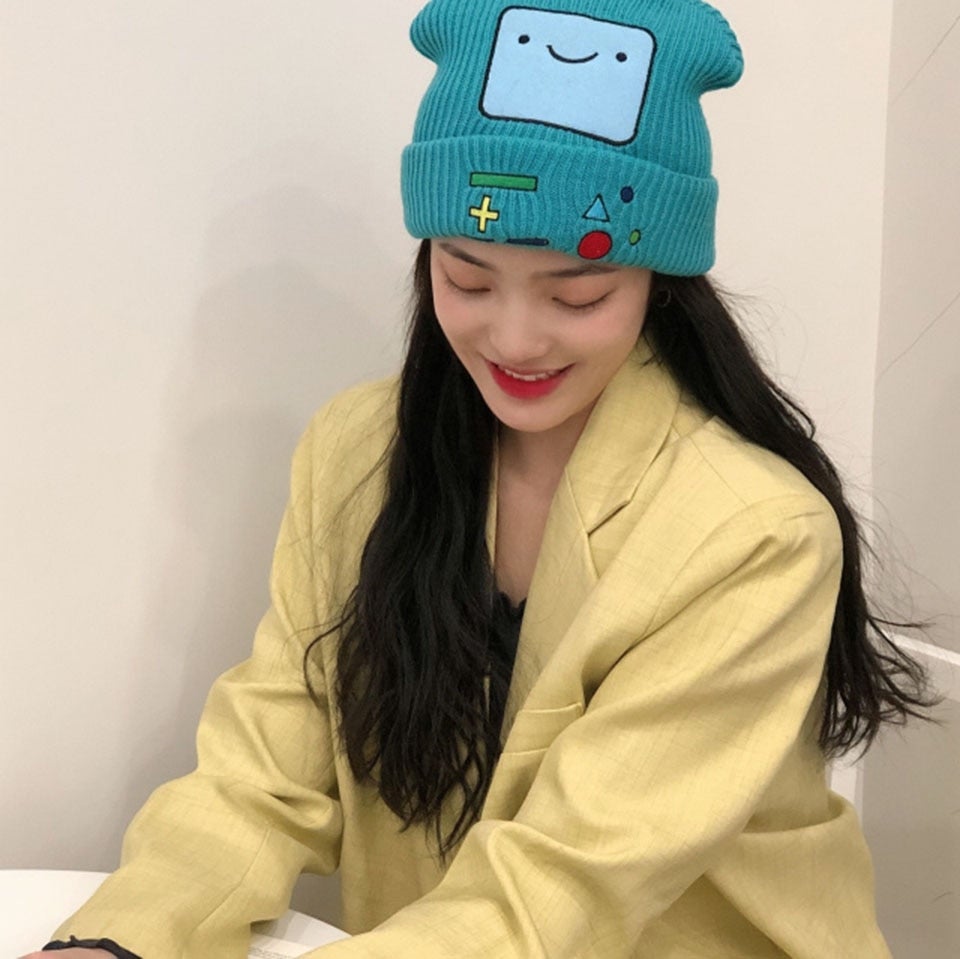 Colourful BMO Robot Beanie Hat-Enchanted peach