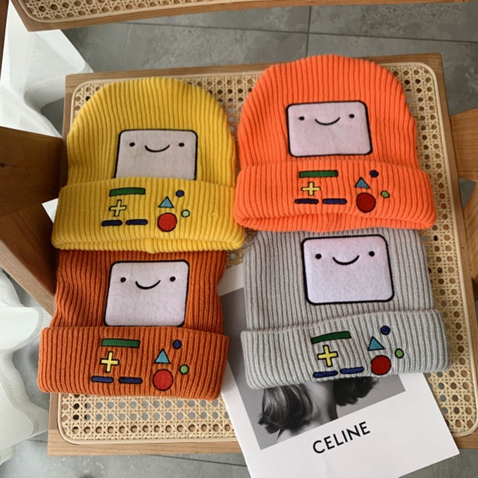 Colourful BMO Robot Beanie Hat-Enchanted peach