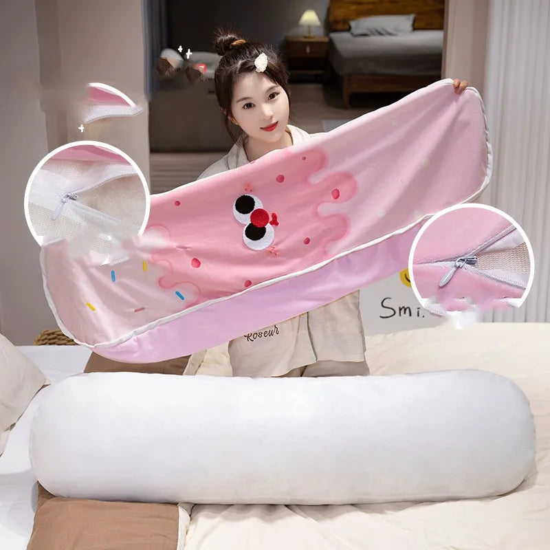 Colourful Ice Cream Long Pillow Plushie-Enchanted peach