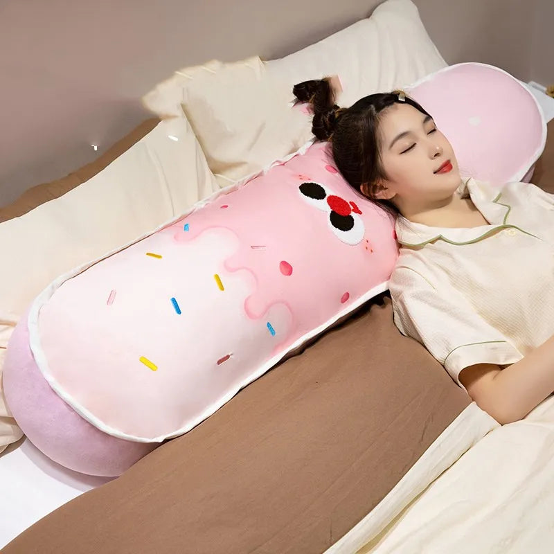 Colourful Ice Cream Long Pillow Plushie-Enchanted peach