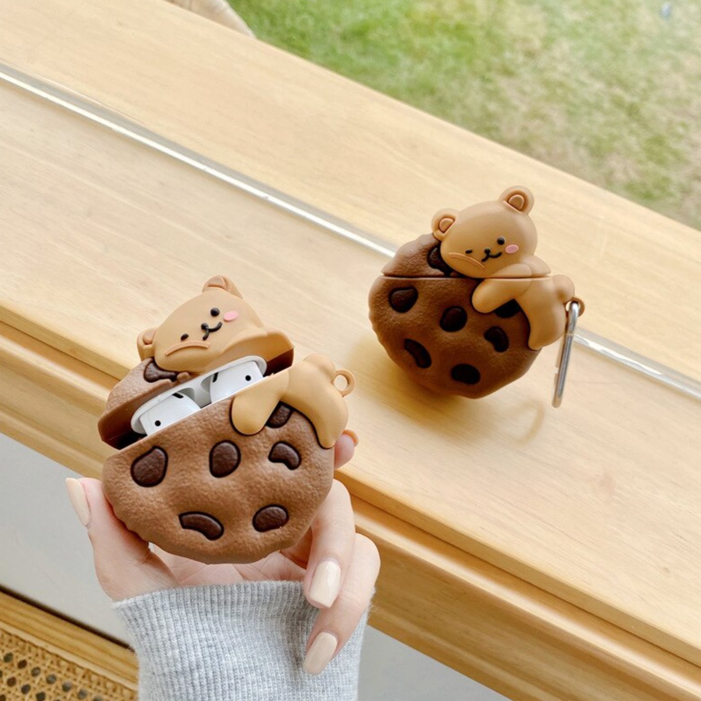 Cookie Bear Airpods Case (1&2&Pro)-Enchanted peach