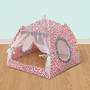 Cool Breezy Tent Cat Bed-Enchanted peach