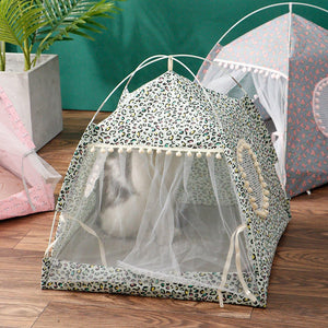 Cool Breezy Tent Cat Bed-Enchanted peach