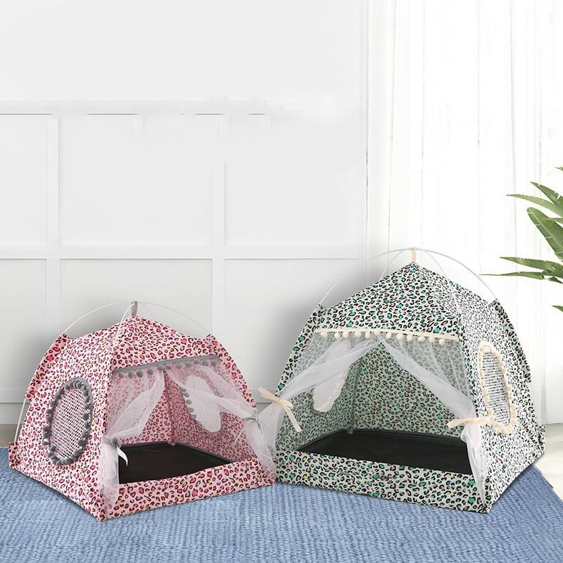 Cool Breezy Tent Cat Bed-Enchanted peach