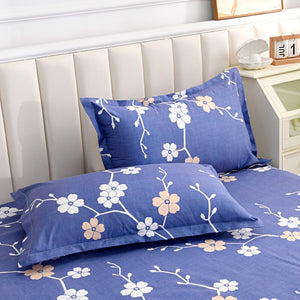 Coral Pink Blue Gray Floral Bedding Set Collection-Enchanted peach