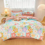 Coral Pink Blue Gray Floral Bedding Set Collection-Enchanted peach