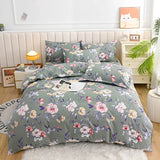 Coral Pink Blue Gray Floral Bedding Set Collection-Enchanted peach