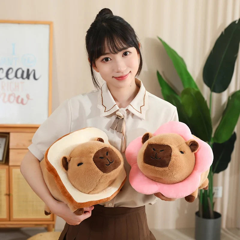 Cosplay Laying Capybara Animal Plush-Enchanted peach