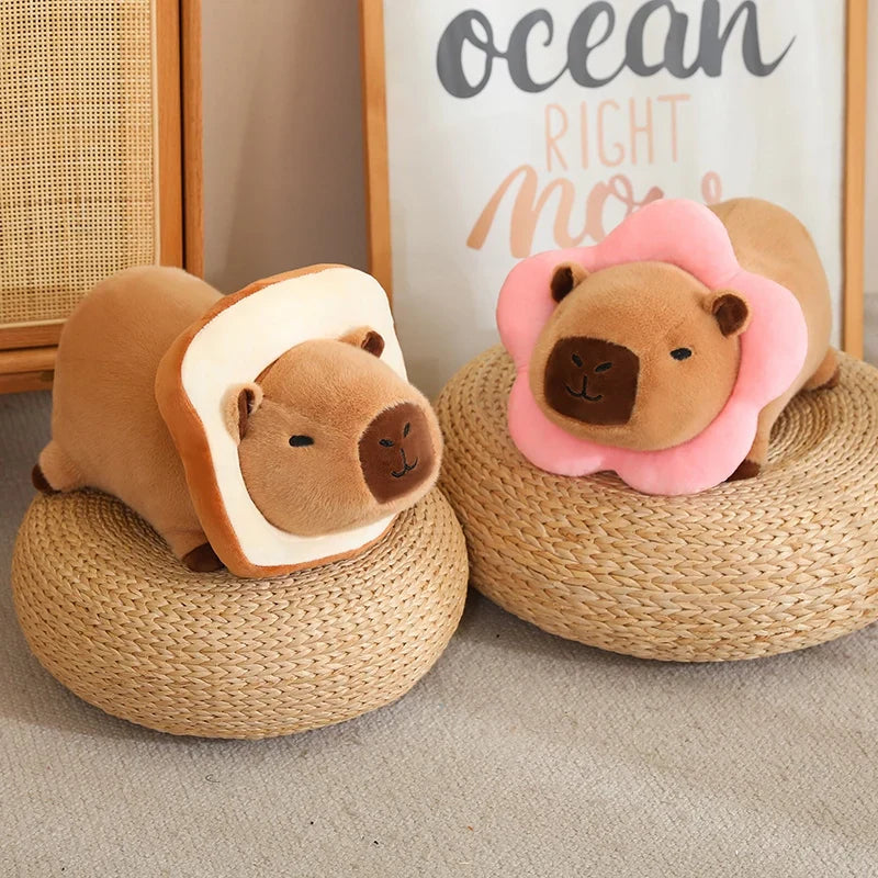 Cosplay Laying Capybara Animal Plush-Enchanted peach