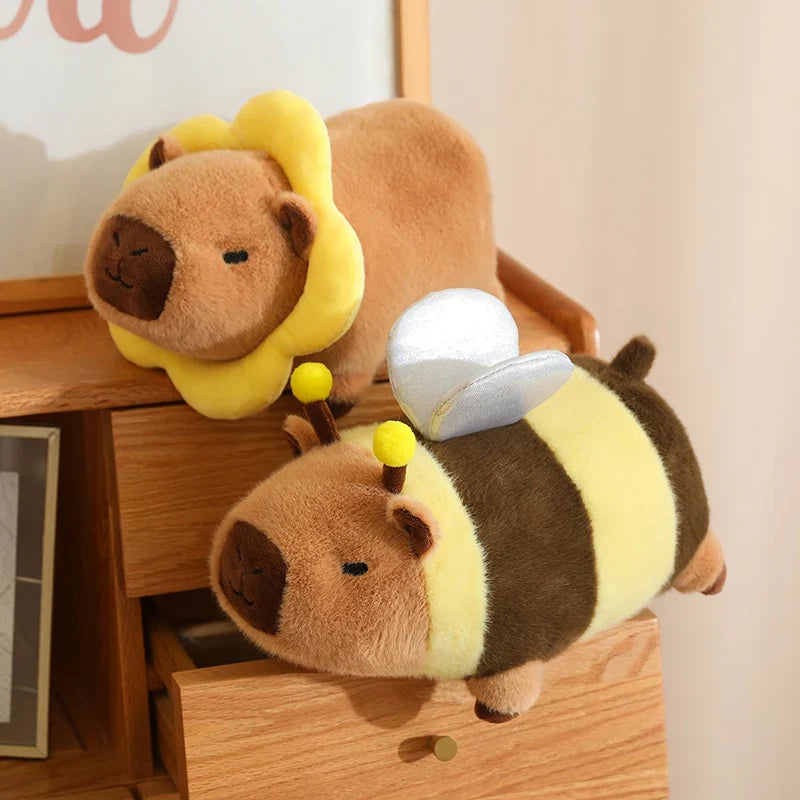 Cosplay Laying Capybara Animal Plush-Enchanted peach