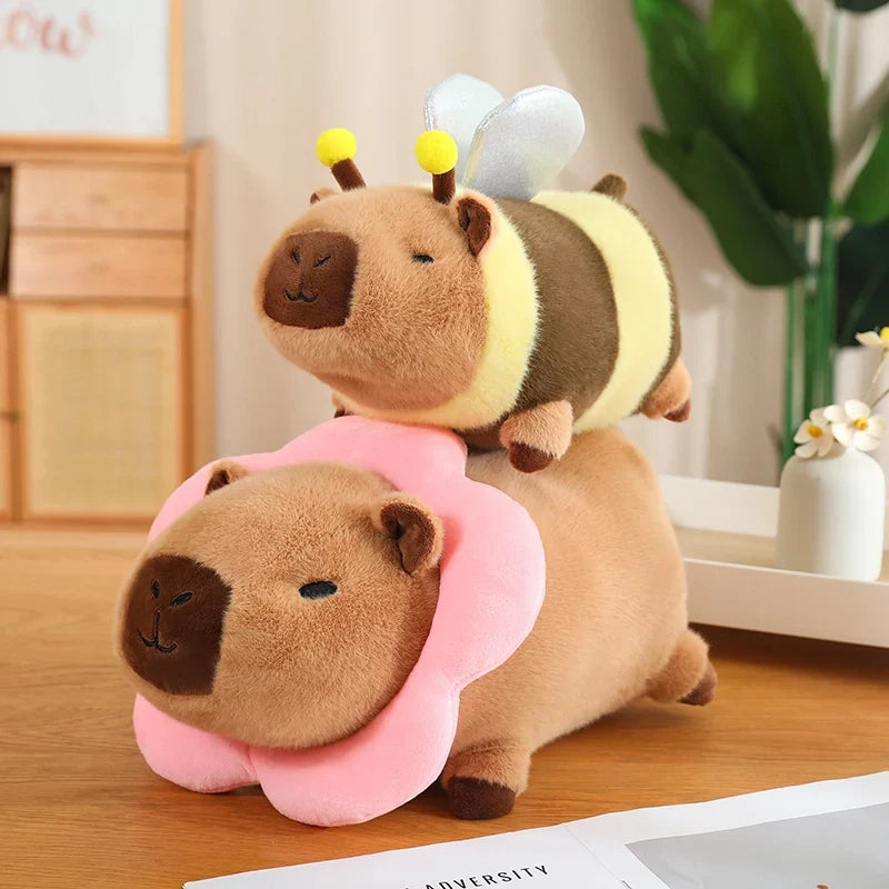 Cosplay Laying Capybara Animal Plush-Enchanted peach