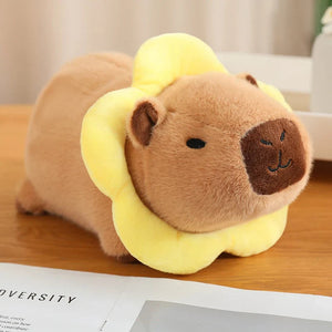 Cosplay Laying Capybara Animal Plush-Enchanted peach