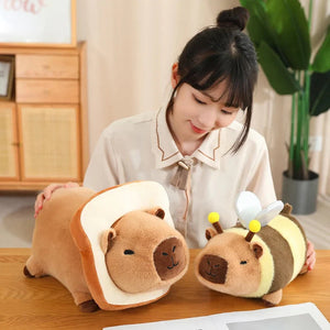 Cosplay Laying Capybara Animal Plush-Enchanted peach