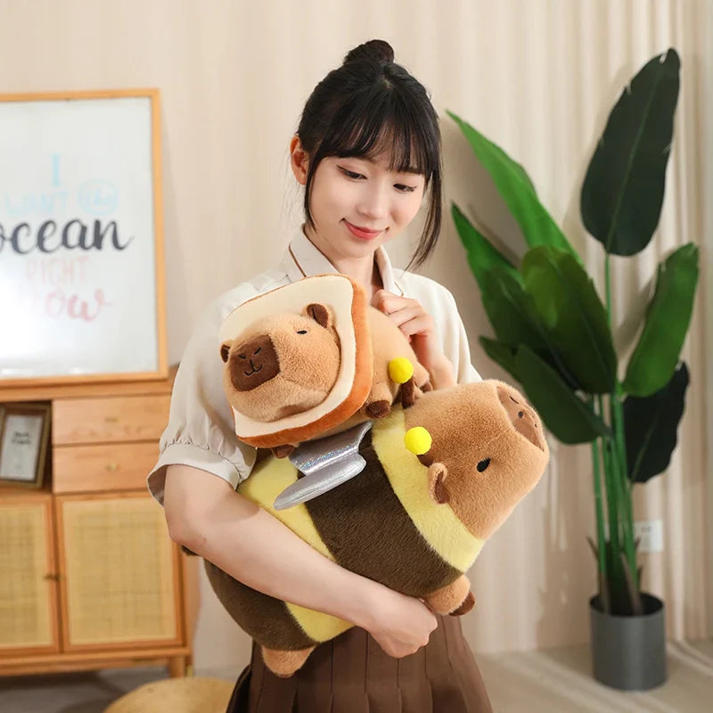 Cosplay Laying Capybara Animal Plush-Enchanted peach