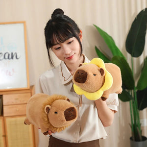 Cosplay Laying Capybara Animal Plush-Enchanted peach